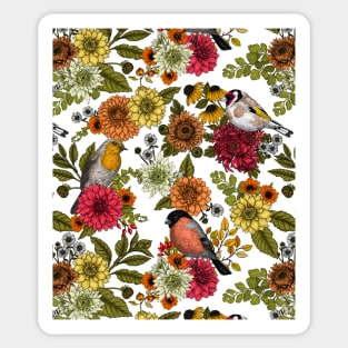 Garden birds and flowers Sticker